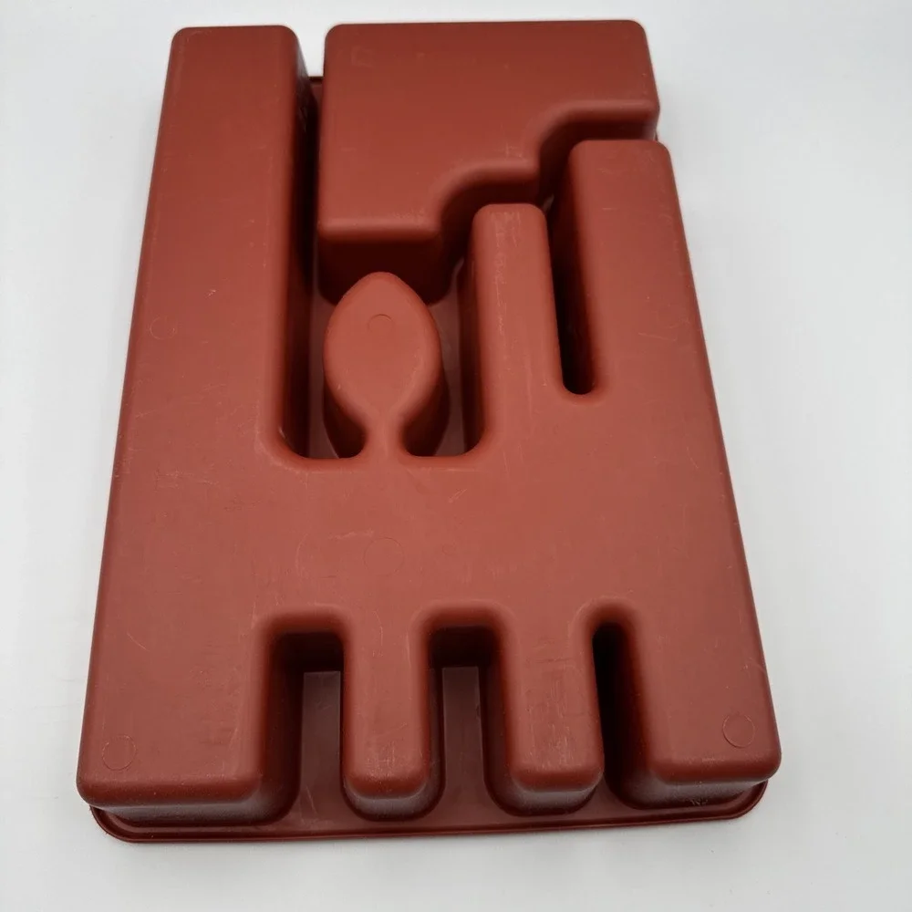 Vintage Rubbermaid Red‎ Orange #2921 Silverware Tray Flatware Drawer Organizer